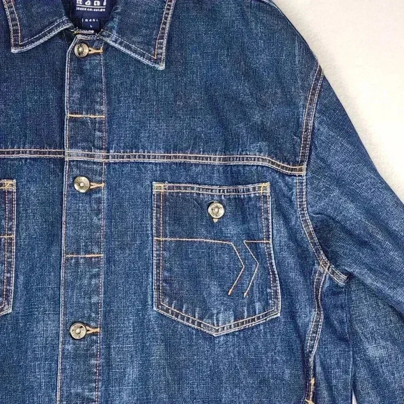 Karl Kani Men's Denim Jean Jacket Large Trucker Button Front Retro HipHop Urban - Picture 12 of 16